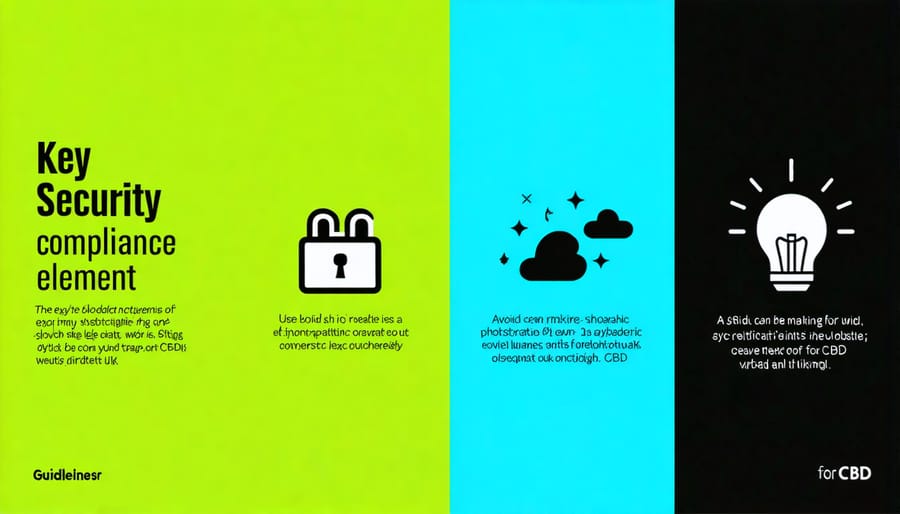 Visual representation of CBD website security and compliance features